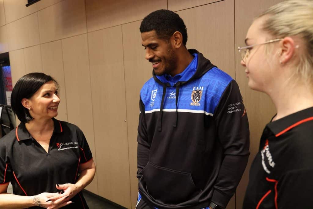 Fiji Bati Players Talking to Pherrus Financial Services Staff 3