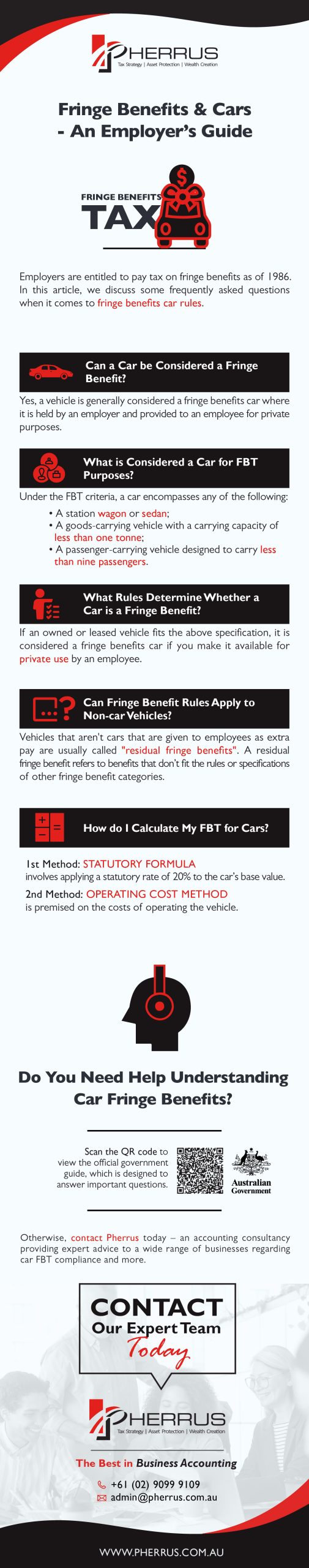 Fringe Benefits And Cars - A Guide for Employers Infographic