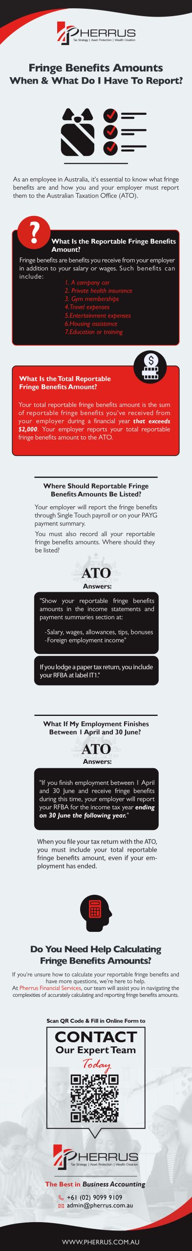 Fringe Benefits Amounts: When And What Do I Have To Report Infographic
