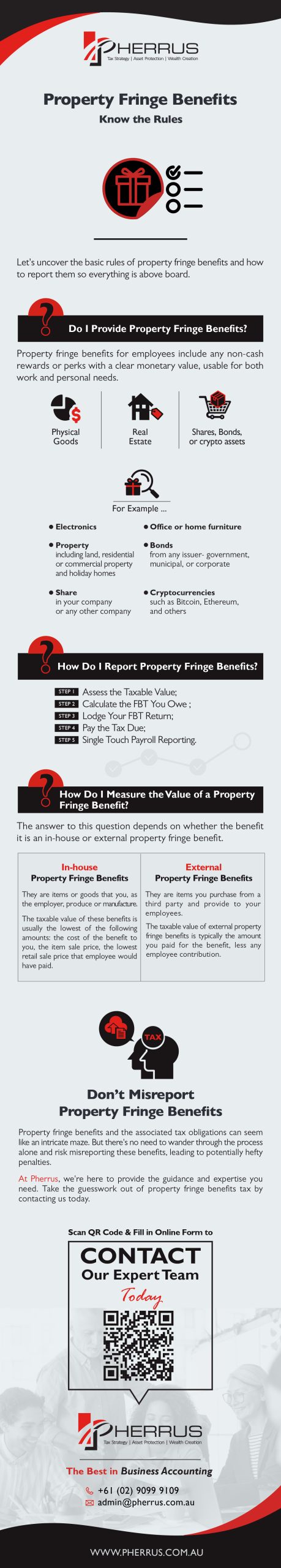 Property Fringe Benefits - Know the Rules Infographic