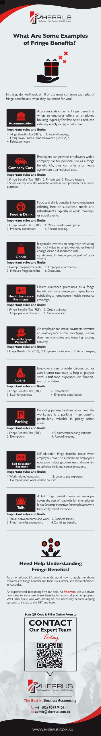 What Are Some Examples of Fringe Benefits Infographic